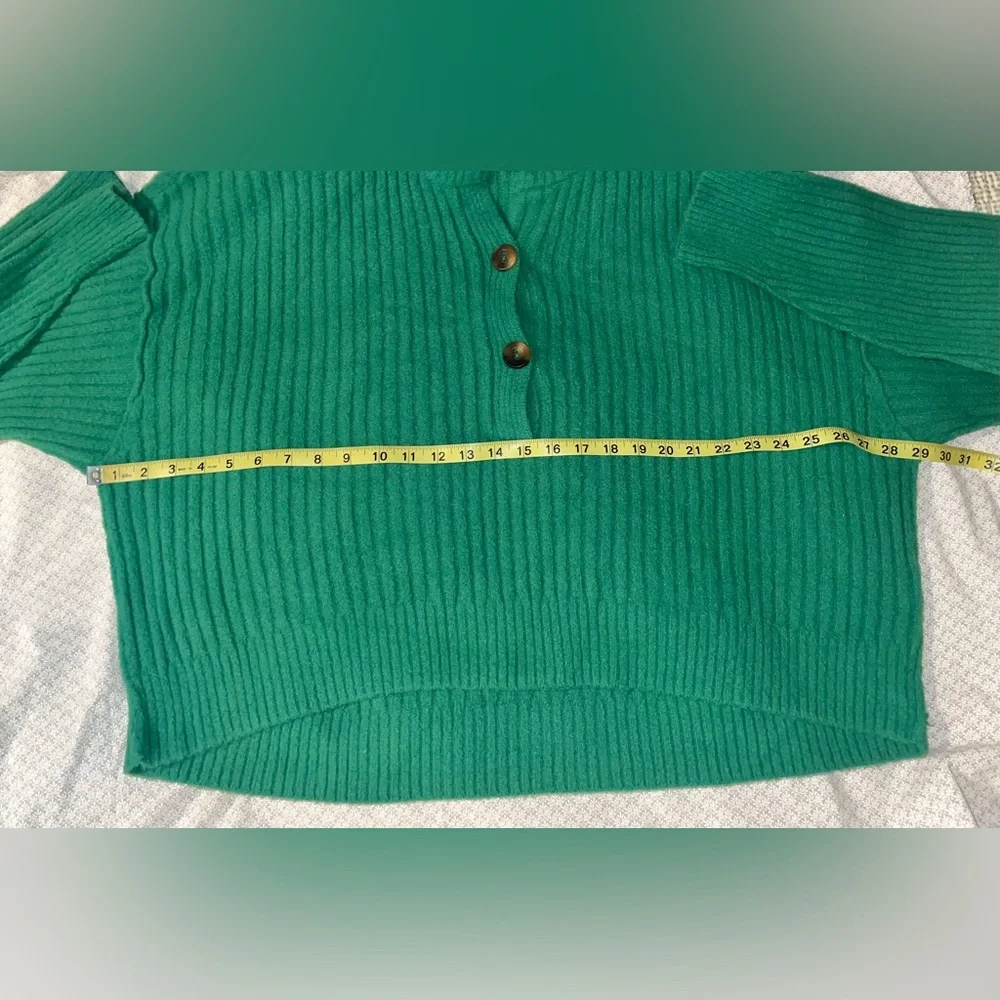 Free People Cocoa Henley Rolling Hills Sweater sz L - Picture 5 of 9